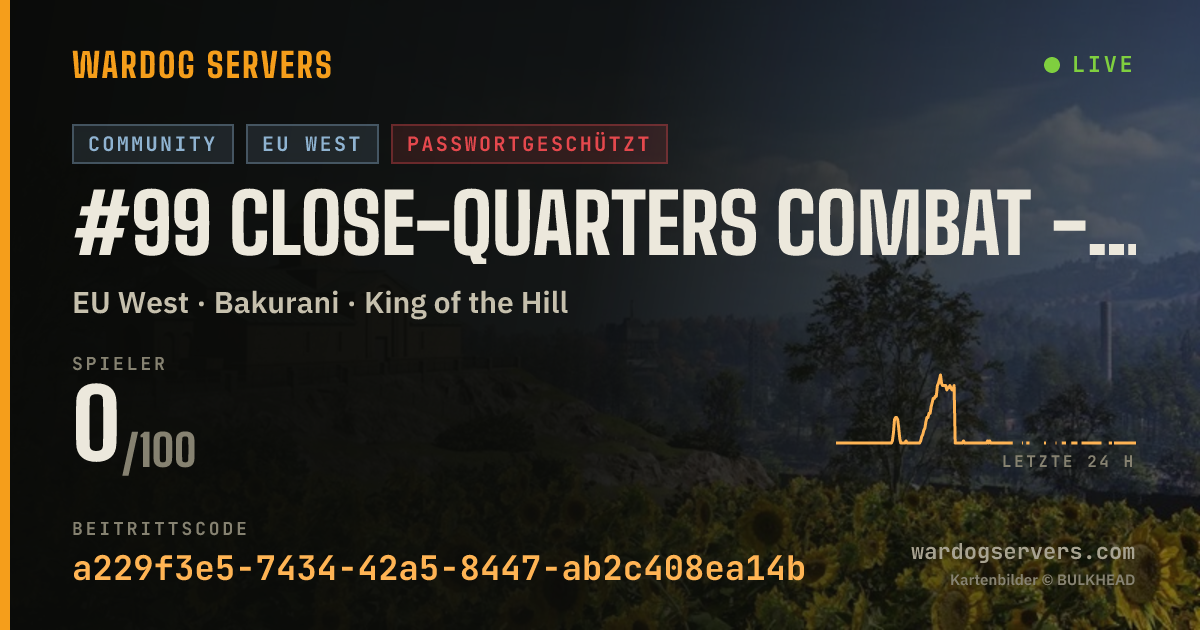 Live-Statusbanner für #99 Close-Quarters Combat - Free Fighting - European Server Infa