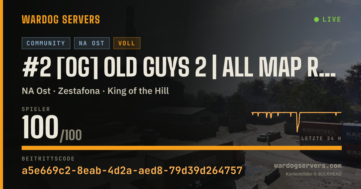 Live-Statusbanner für #2 [OG] Old Guys 2 | All Map Rotation | Boosted XP & Cash