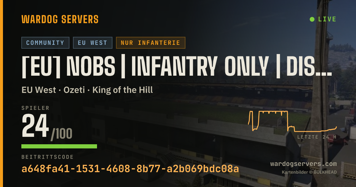 Live-Statusbanner für [EU] NoBS | Infantry Only | Discord.gg/NoBS | 170 Ping Limit