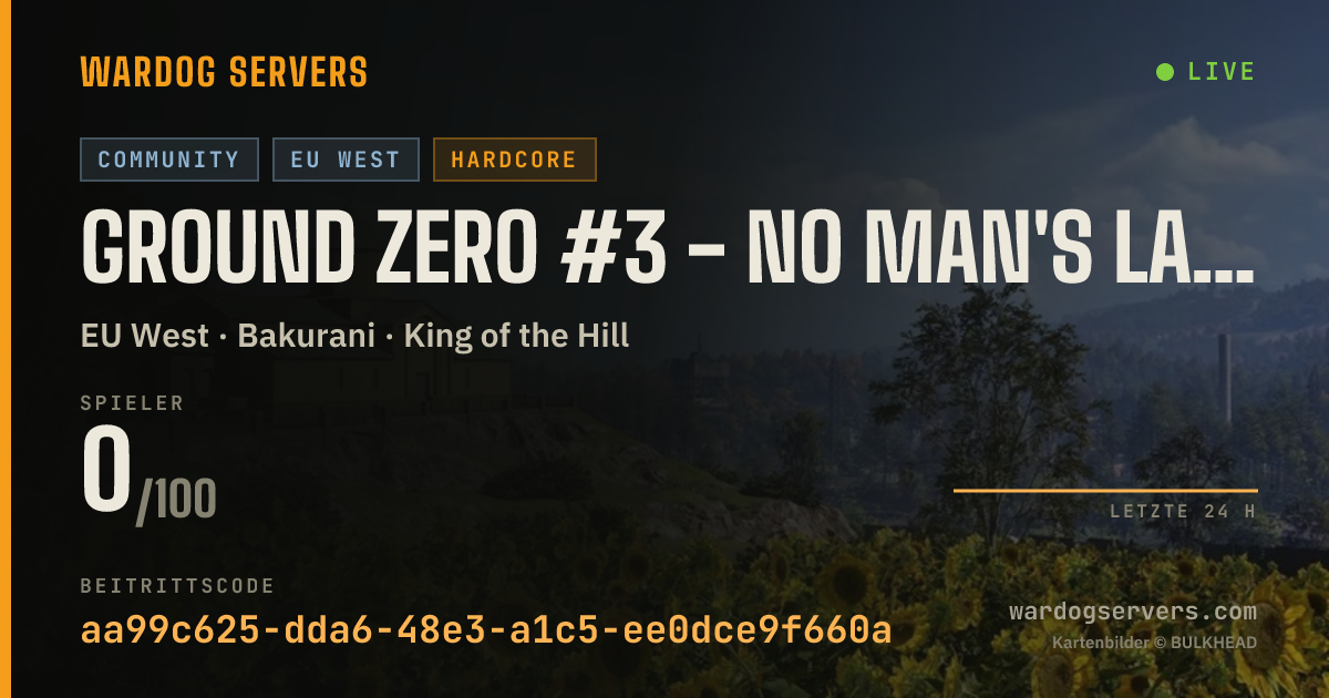 Live-Statusbanner für Ground Zero #3 - No Man's Land, Hardcore!