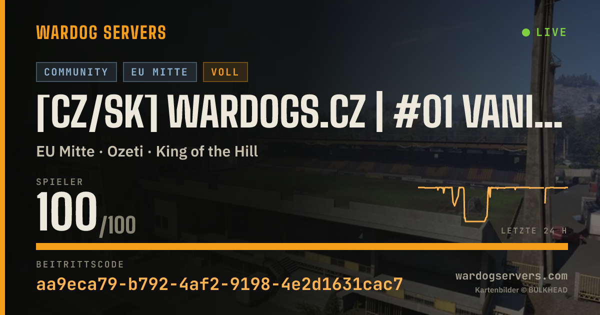Live-Statusbanner für [CZ/SK] WARDOGS.CZ | #01 VANILLA | discord.gg/wardogsczsk