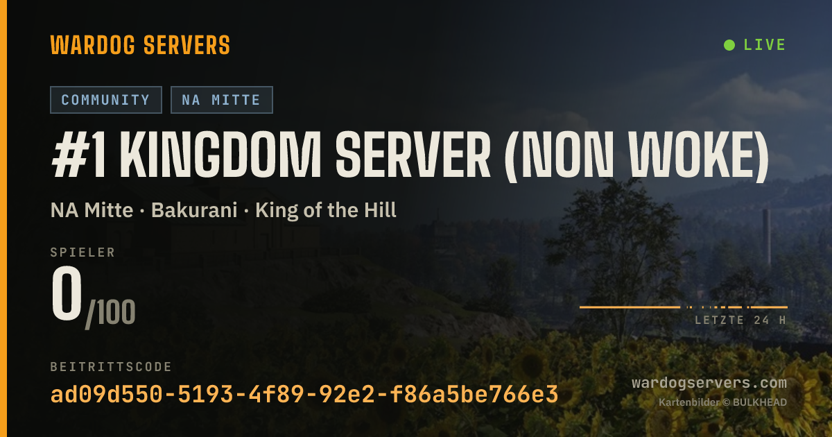 Live-Statusbanner für #1 Kingdom Server (Non Woke)