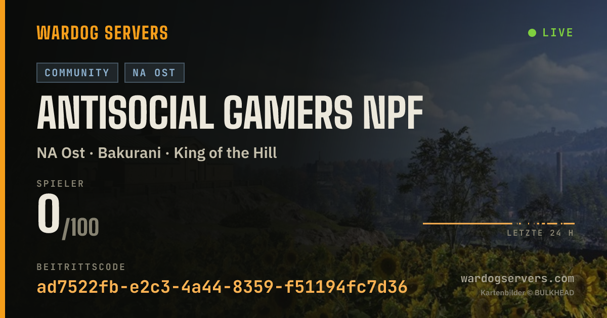 Live-Statusbanner für AntiSocial Gamers NPF