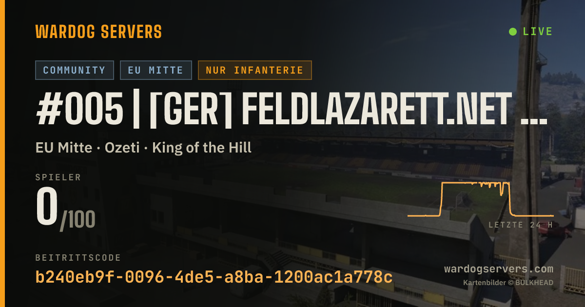 Live-Statusbanner für #005 | [GER] Feldlazarett.net | 50v50 | Infantry Only | 0-0