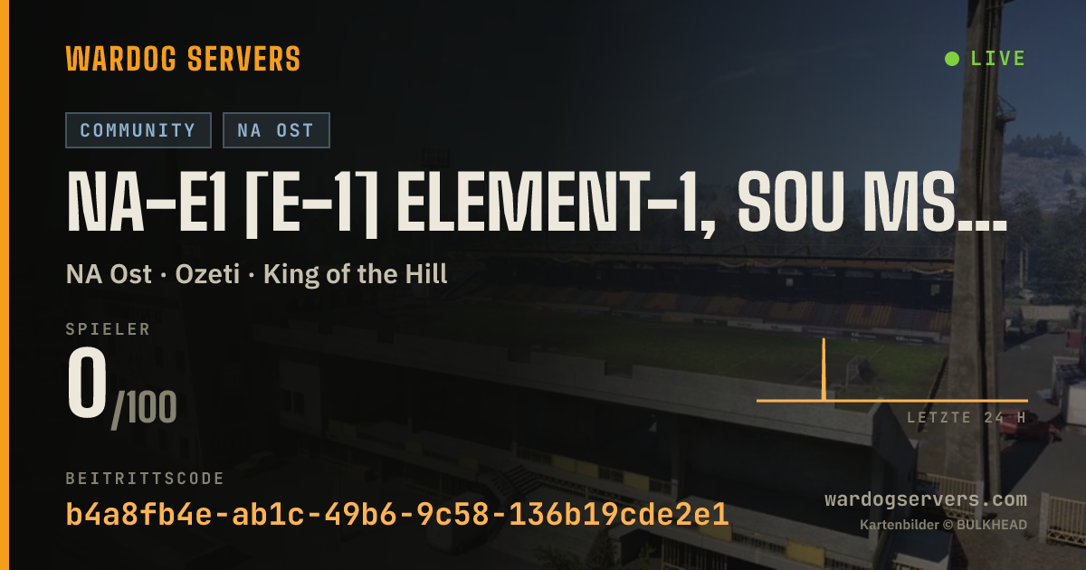 Live-Statusbanner für NA-E1 [E-1] ELEMENT-1, SOU MSS → 50/50