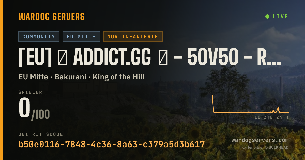 Live-Statusbanner für [EU] ⊙ ADDICT.GG ⊙ - 50v50 - Rules - Cashprize $500