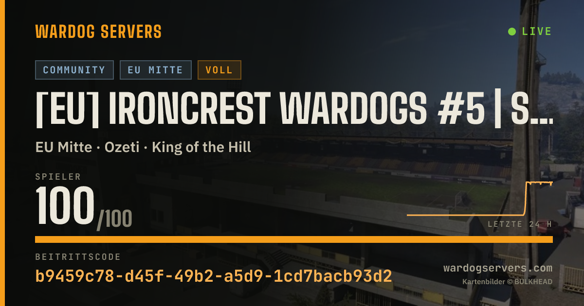 Live-Statusbanner für [EU] Ironcrest Wardogs #5 | Standard | IRONCREST.GG