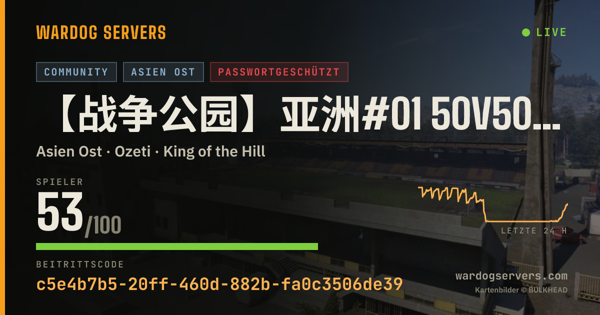 Live-Statusbanner für 【战争公园】亚洲#01 50V50肘击派对 认准唯一QQ群：69778645