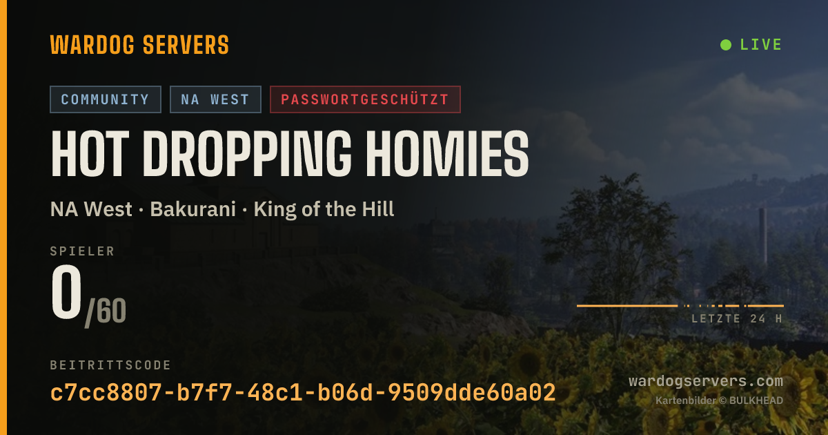 Live-Statusbanner für Hot Dropping Homies