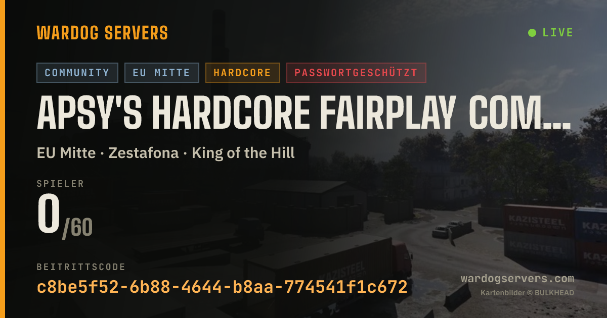 Live-Statusbanner für APSy's Hardcore Fairplay Community Server