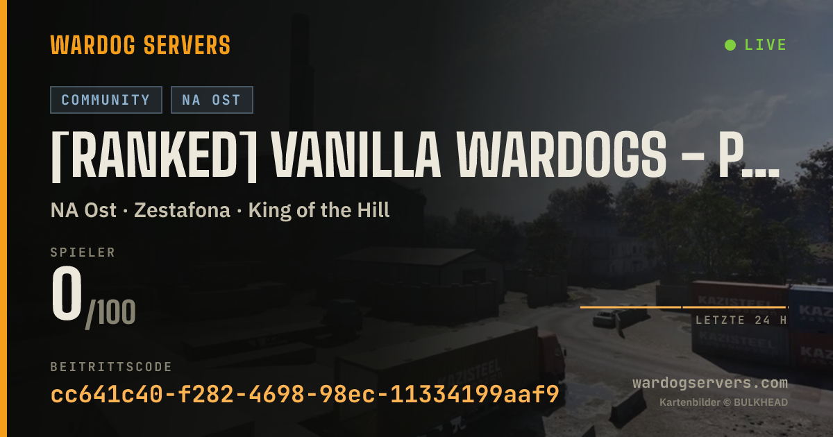 Live-Statusbanner für [RANKED] VANILLA WARDOGS - PLAYHOWL.COM