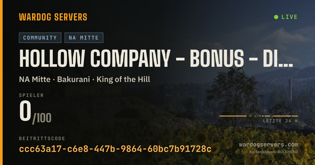 Live-Statusbanner für Hollow Company - Bonus - discord.gg/ZMEzHAFTuW