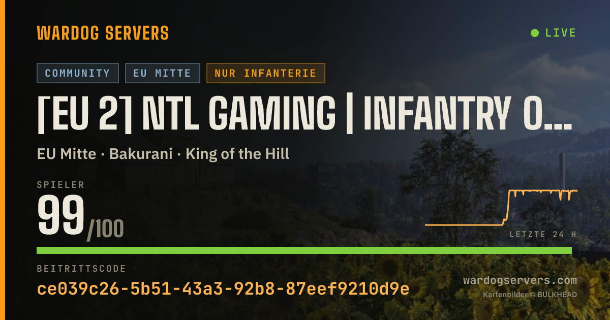 Live-Statusbanner für [EU 2] NTL Gaming | Infantry Only | discord.gg/NTLGaming
