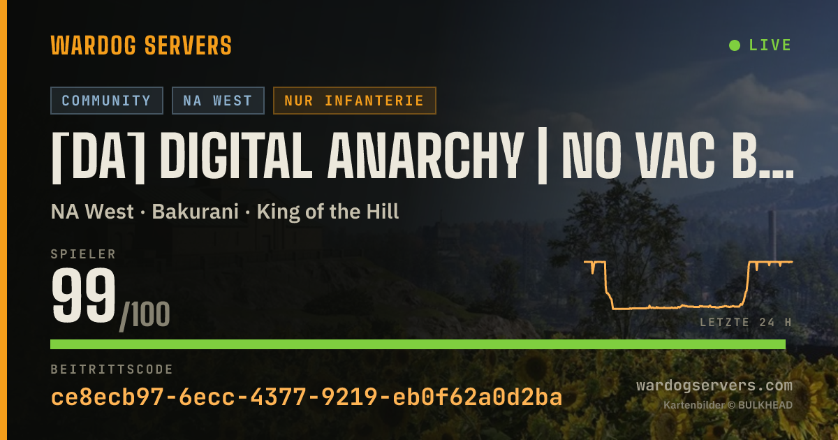 Live-Statusbanner für [dA] digital Anarchy | No VAC Bans | Active Admins