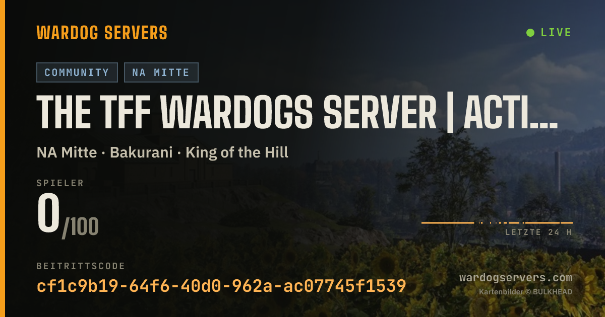 Live-Statusbanner für The TFF WARDOGS SERVER | Active Admins