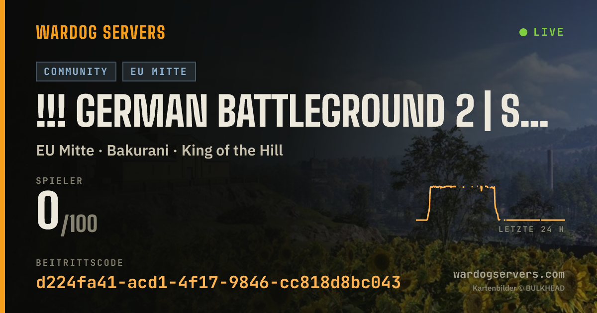 Live-Statusbanner für !!! GERMAN BATTLEGROUND 2 | SPIRYTUS 96 | GER | GBG-WD.COM