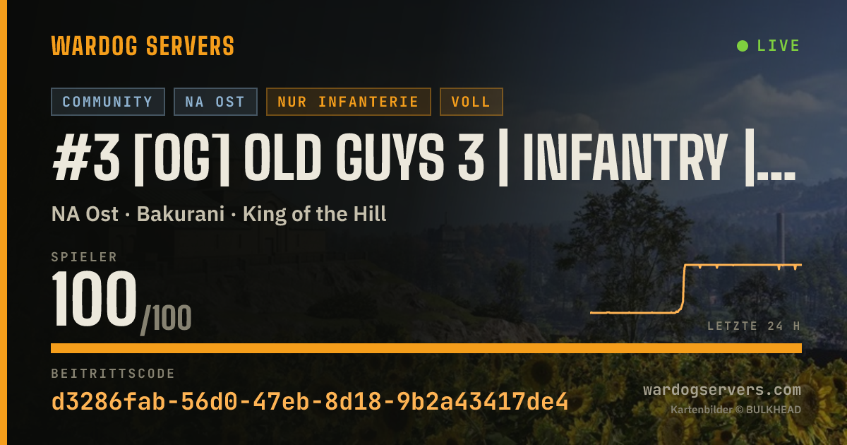 Live-Statusbanner für #3 [OG] Old Guys 3 | Infantry | NO GL | Boosted XP & Cash