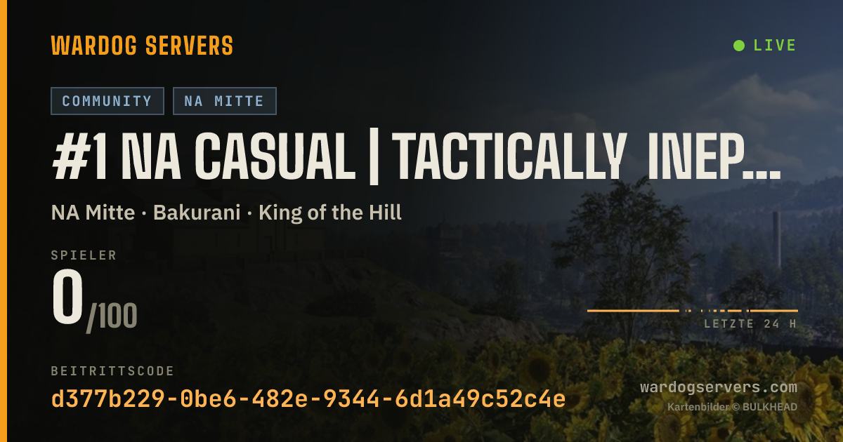 Live-Statusbanner für #1 NA Casual | Tactically Inept | Rain in Rotation