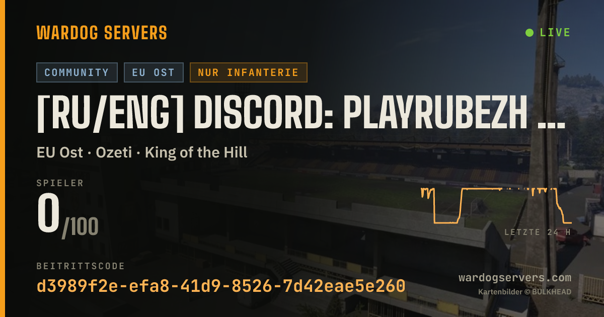 Live-Statusbanner für [RU/ENG] DISCORD: PLAYRUBEZH | XP BOOST | INFANTRY ONLY