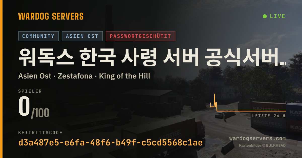 Live-Statusbanner für 워독스 한국 사령 서버 공식서버 룰 매너 플레이 ★비 번천 사★ 신고문의 디코