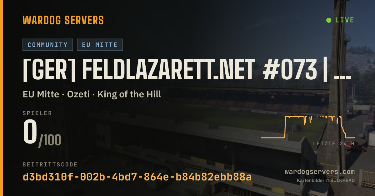 Live-Statusbanner für [GER] Feldlazarett.net #073 | Only-Newbies | KD-Limit | 0-1-0