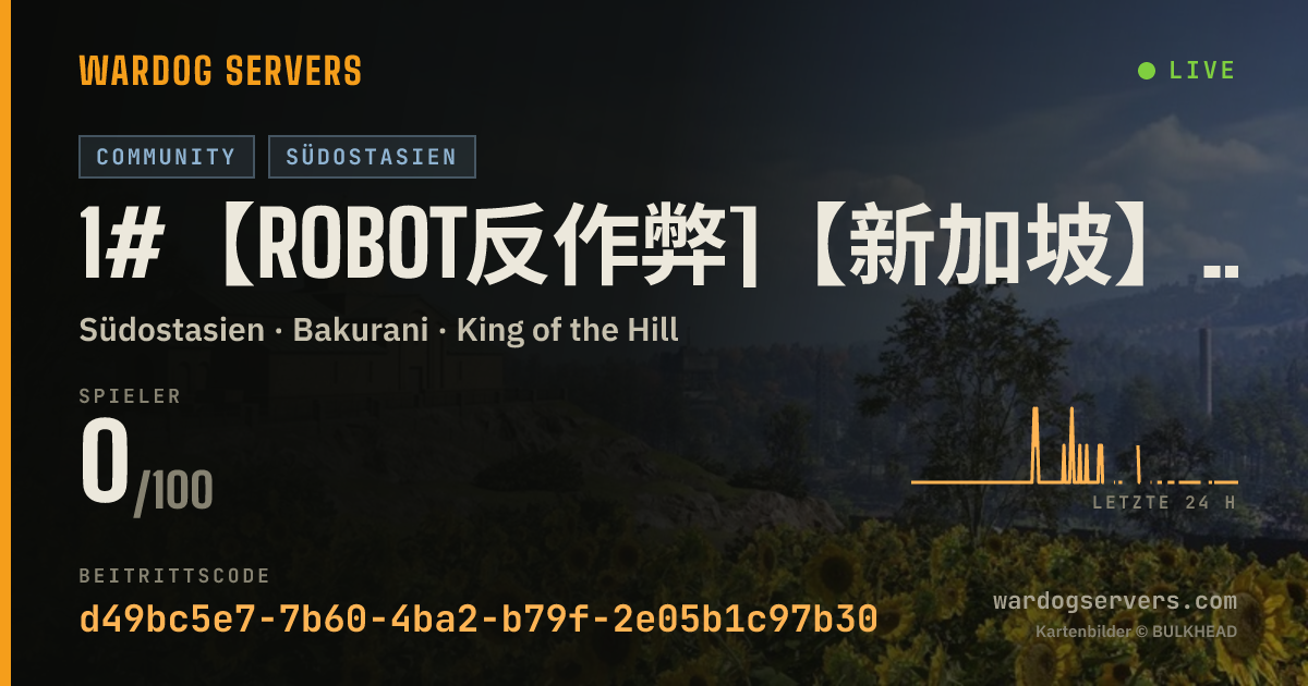 Live-Statusbanner für 1#【ROBOT反作弊]【新加坡】步战天堂 公益萌新服QQ1125201739禁狙禁迫禁止榴弹机枪FAL防空独头蛋