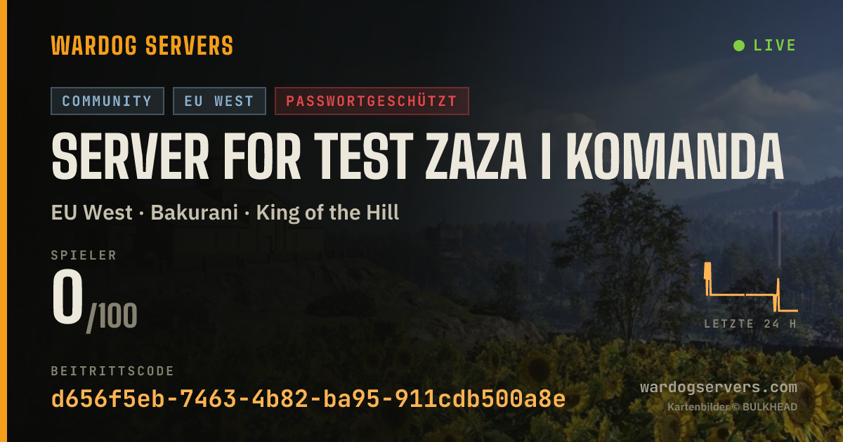 Live-Statusbanner für SERVER FOR TEST ZAZA I KOMANDA