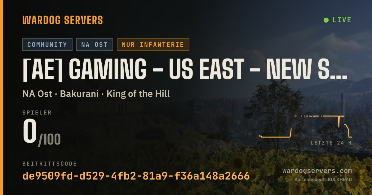 Live-Statusbanner für [AE] GAMING - US EAST - NEW SPAWNS #1 - AERECRUIT.COM