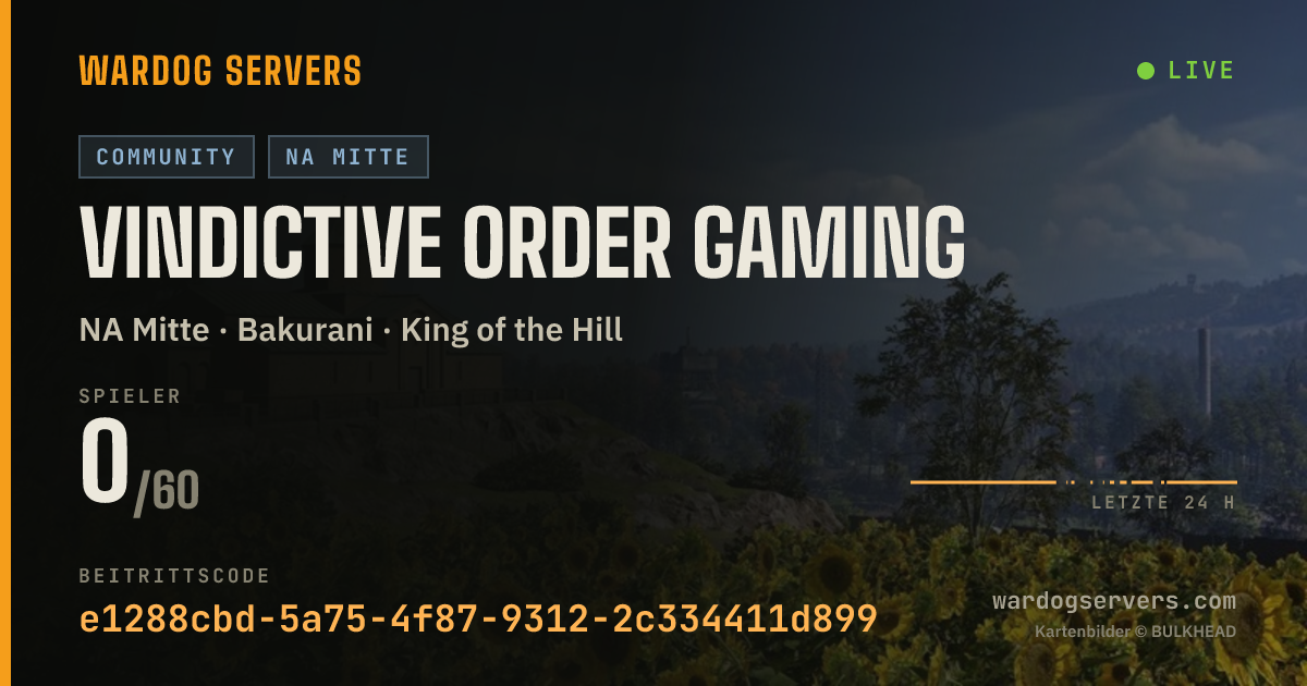Live-Statusbanner für Vindictive Order Gaming