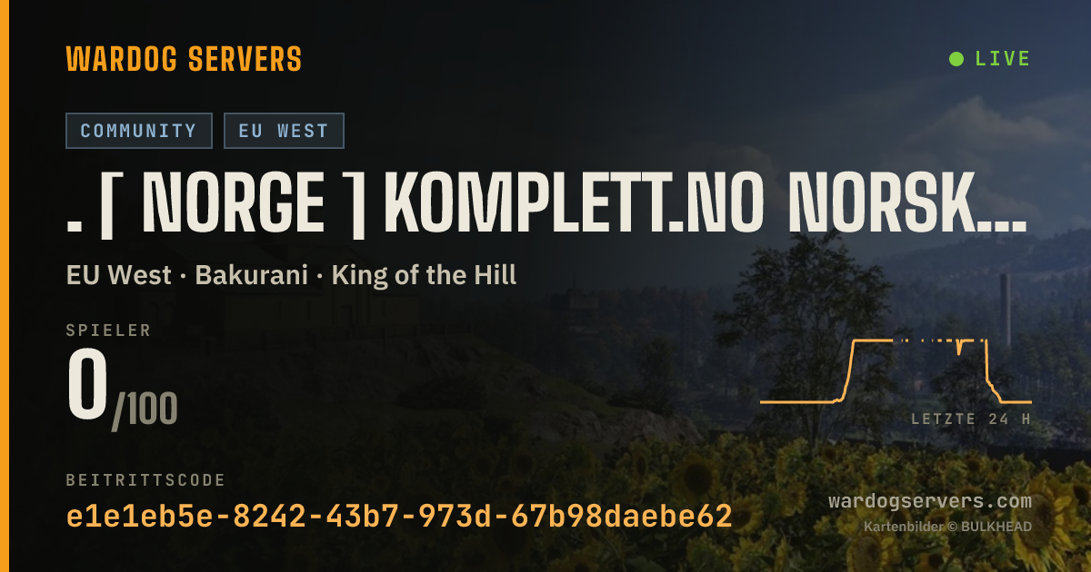 Live-Statusbanner für . [ NORGE ] KOMPLETT.NO NORSK SERVER 1