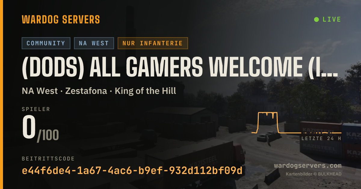 Live-Statusbanner für (DODS) All Gamers Welcome (Infantry Only)