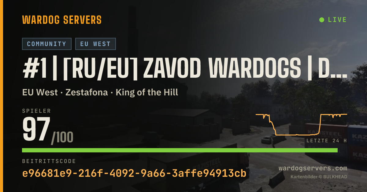 Live-Statusbanner für #1 | [RU/EU] ZAVOD WARDOGS | discord.gg/zavod-wardogs
