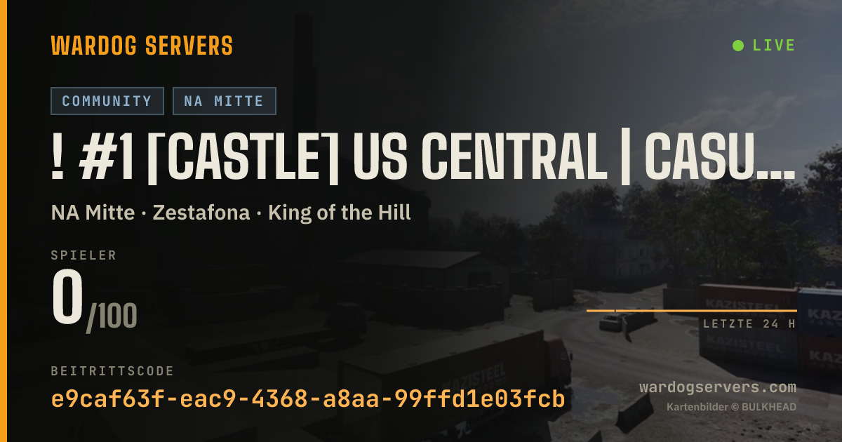 Live-Statusbanner für ! #1 [CASTLE] US CENTRAL | Casual | discord.gg/castledogs