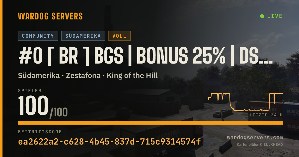 Live-Statusbanner für #0 [ BR ] BGS | BONUS 25% | dsc.gg/bgswardogs