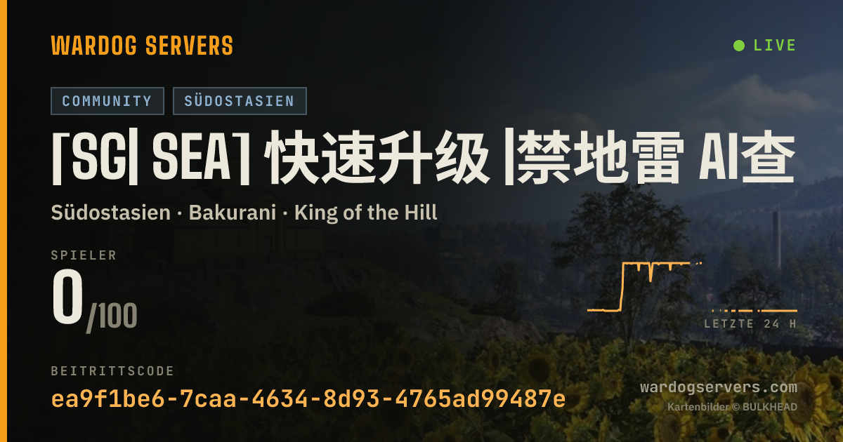 Live-Statusbanner für [SG| SEA] 快速升级 |禁地雷 AI查挂 禁止圈外战斗和圈外拦截非攻击载具 Q群1057111519