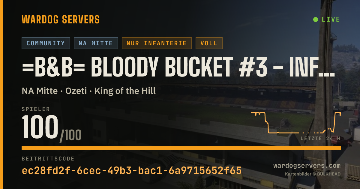 Live-Statusbanner für =B&B= Bloody Bucket #3 - Infantry only No GL Heli - discord.gg/b