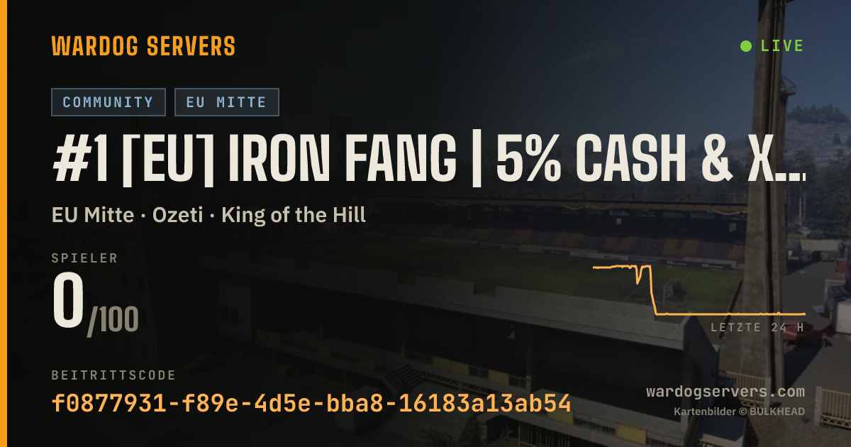 Live-Statusbanner für #1 [EU] Iron Fang | 5% cash & XP bonus | discord.gg/Iron-fang