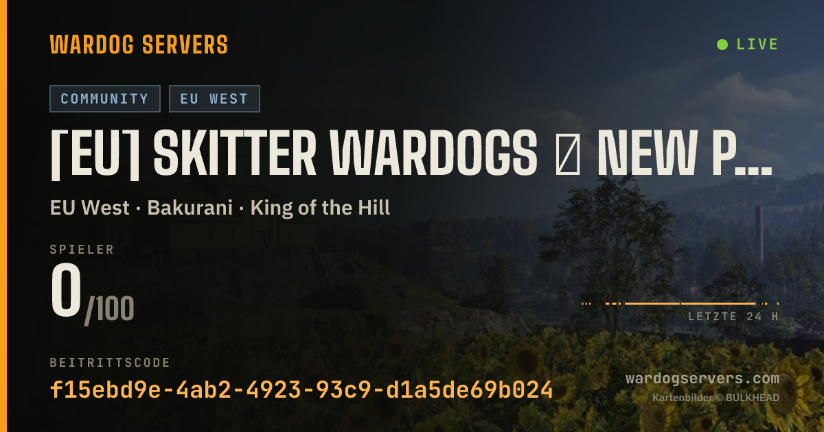 Live-Statusbanner für [EU] SKITTER WARDOGS ★ NEW PLAYER FRIENDLY ★ SEED BONUS ★