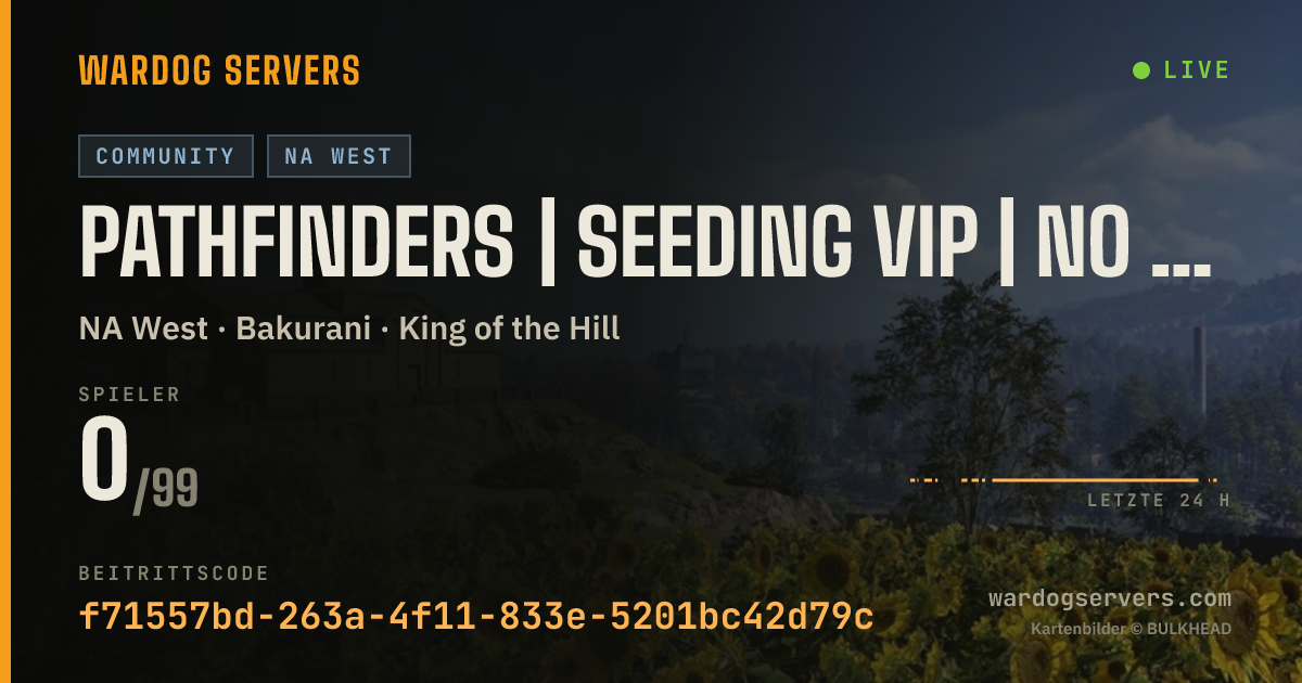 Live-Statusbanner für Pathfinders | Seeding VIP | No turrets