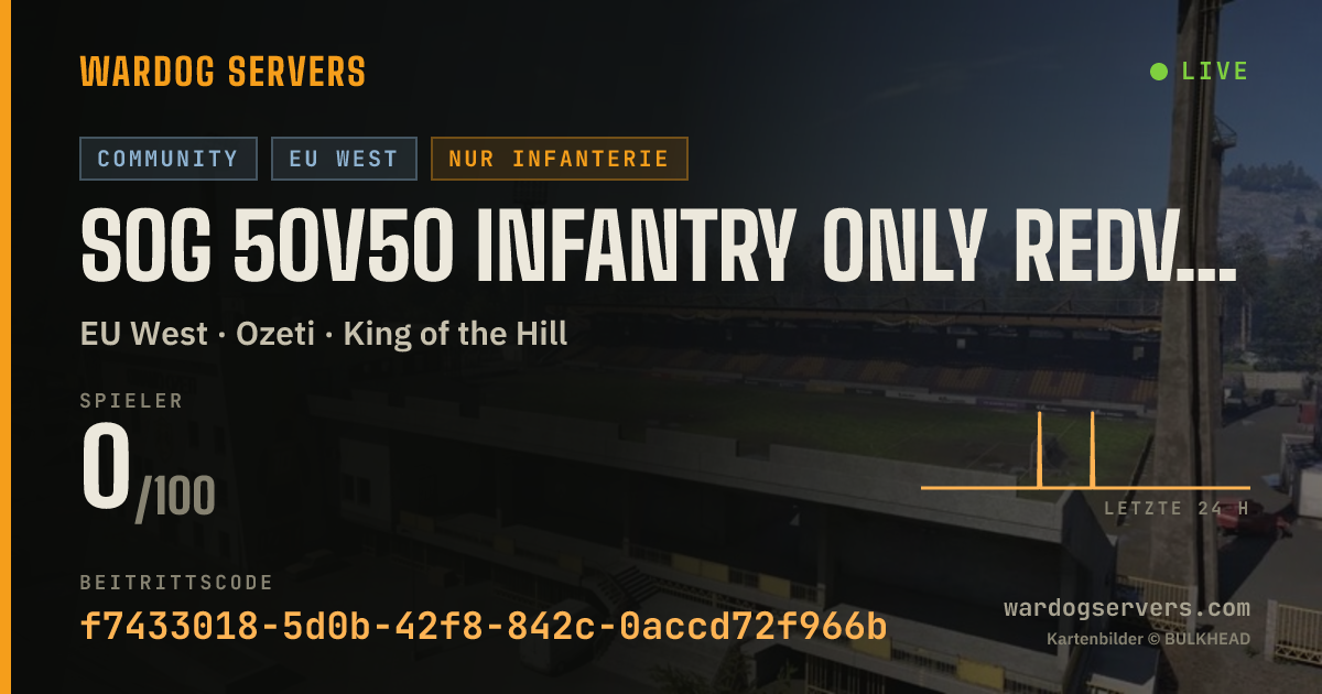 Live-Statusbanner für SOG 50V50 Infantry Only RedVSGreen NO GLHELi (ADMINS)+5% XP/CASH