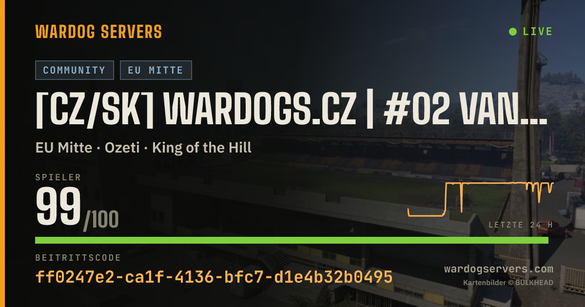Live-Statusbanner für [CZ/SK] WARDOGS.CZ | #02 VANILLA | discord.gg/wardogsczsk