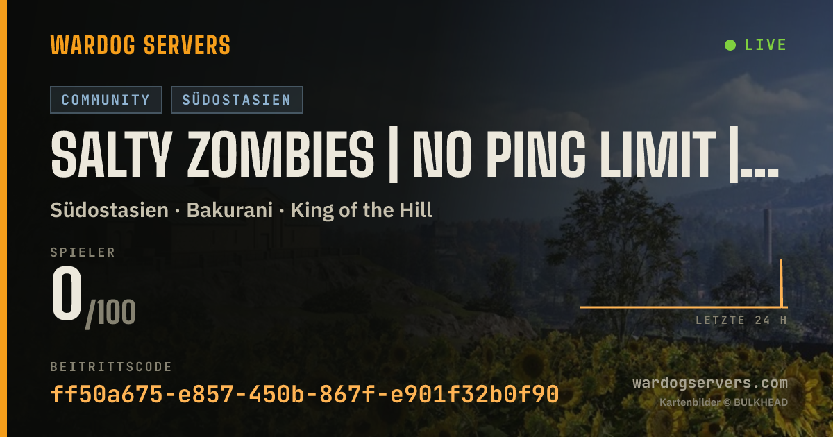 Live-Statusbanner für SALTY ZOMBIES | NO PING LIMIT | ENGLISH | 24/7 ADMINS