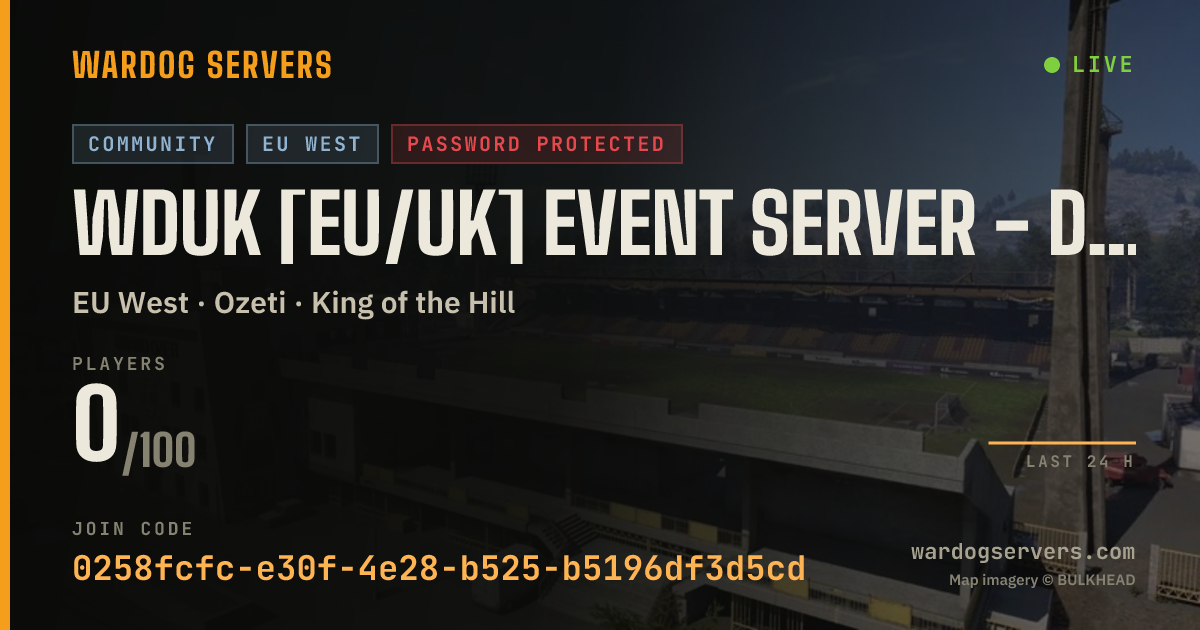 Live status banner for WDUK [EU/UK] EVENT Server - Discord.gg/wardogsuk