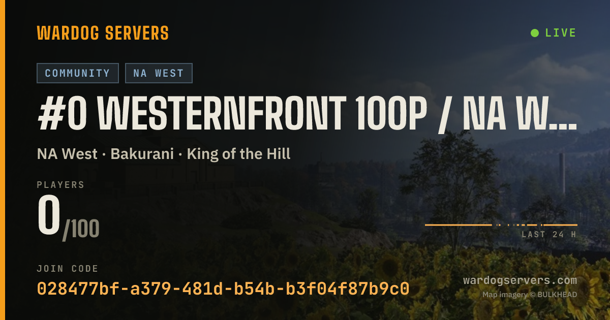 Live status banner for #0 WESTERNFRONT 100P / NA WEST / ACTIVE ADMIN TEAM