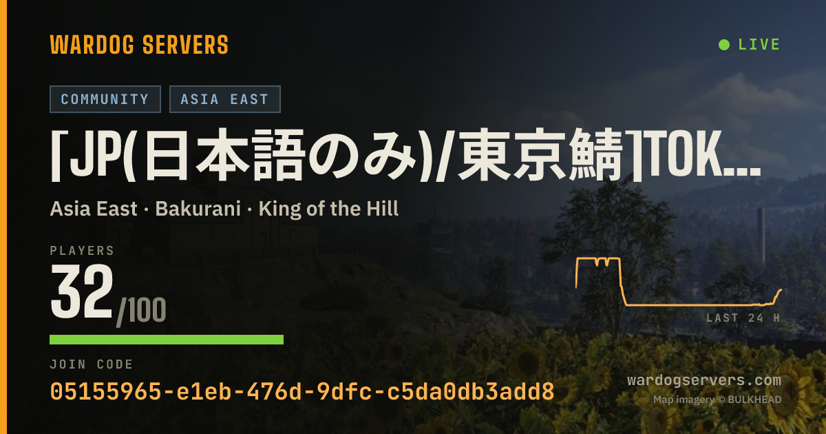 Live status banner for [JP(日本語のみ)/東京鯖]TokyoWARDOGS[動画配信歓迎 42人開始]