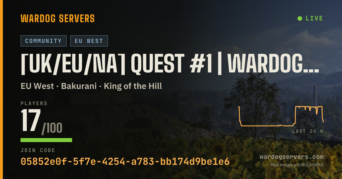 Live status banner for [UK/EU/NA] QUEST #1 | wardogs.gay