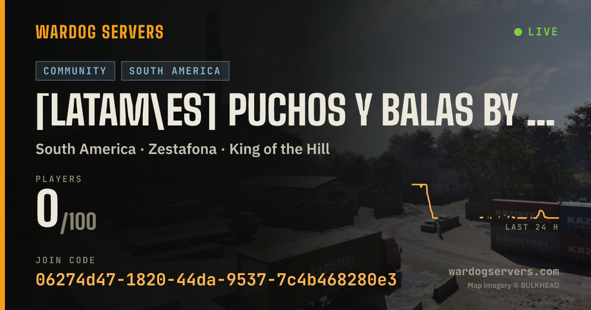 Live status banner for [LATAM\ES] PUCHOS Y BALAS BY URANIUM | 1 DÍA DE VIP POR SEEDING