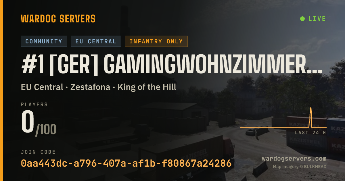 Live status banner for #1 [GER] GAMINGWOHNZIMMER | GWZ | INF ONLY | NO GL | ACTIVE ADMI
