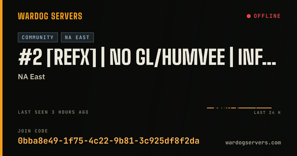 Live status banner for #2 [ReFx] | NO GL/HUMVEE | INFANTRY ONLY | .gg/refx