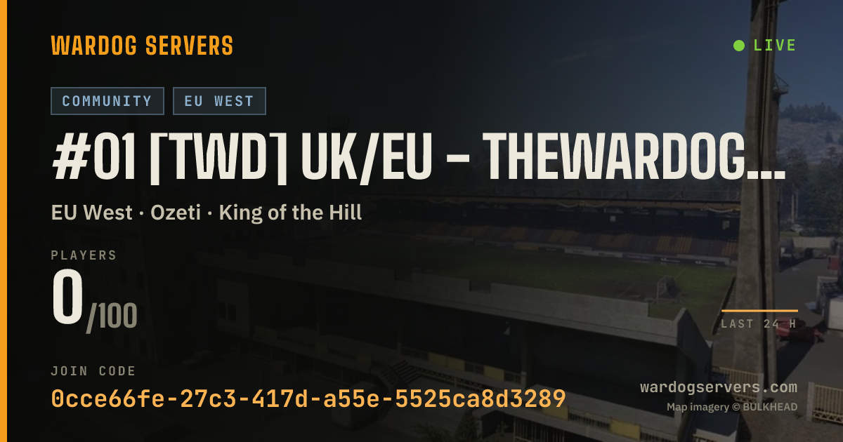 Live status banner for #01 [TWD] UK/EU - TheWardogs.co.uk - Active Admins - Vanilla